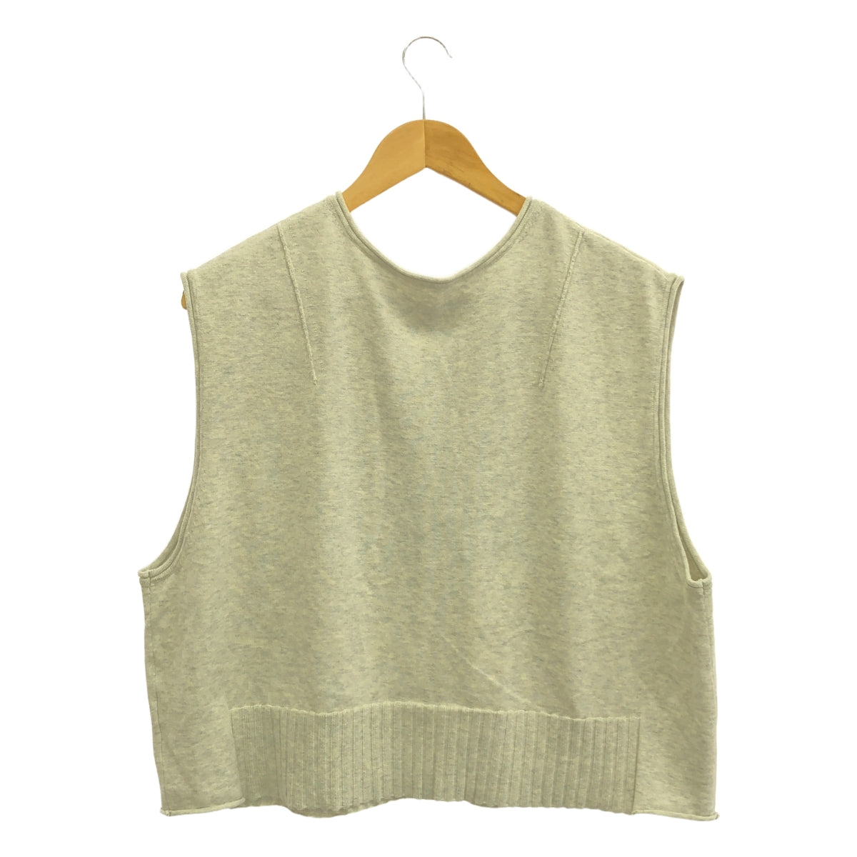 [狀況良好] tumugu |棉質隨機羅紋針織兩用背心 | F |灰色 |女性的