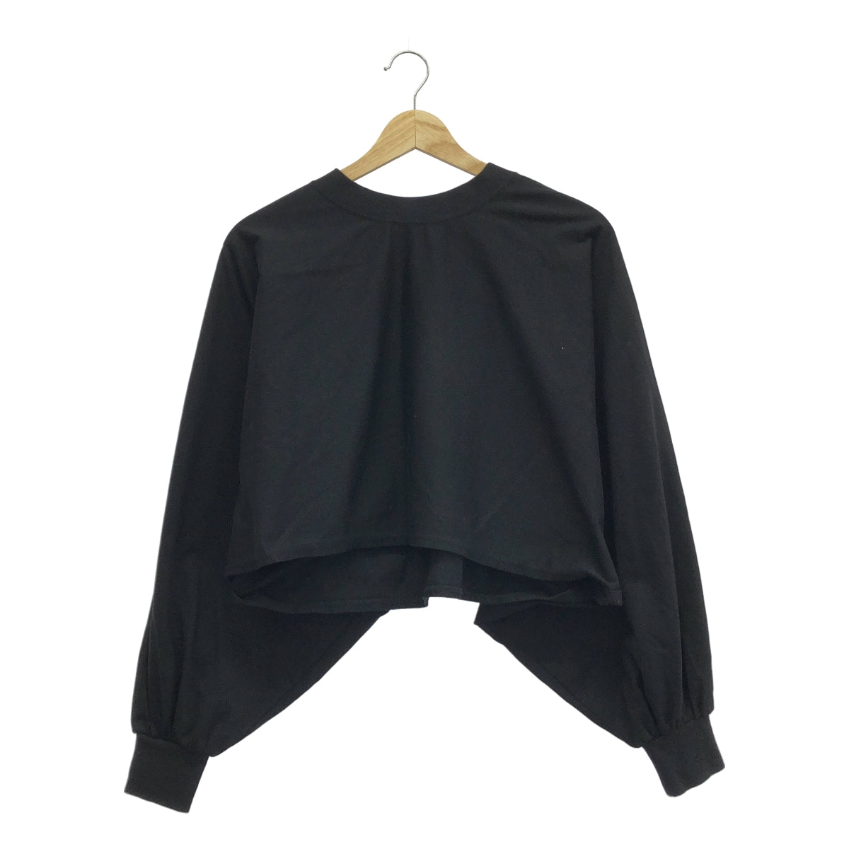 HYKE / 하이크 | 코튼 크롭 와이드 티셔츠 | 1 | 블랙 | 여성