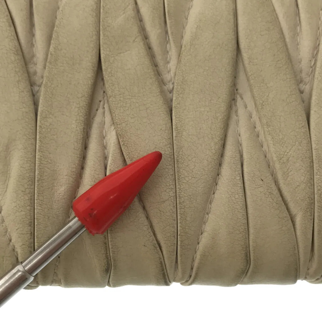 miu miu / 뮤 뮤 | L 자 지퍼 지갑 긴 지갑 | 아이보리 | 여성