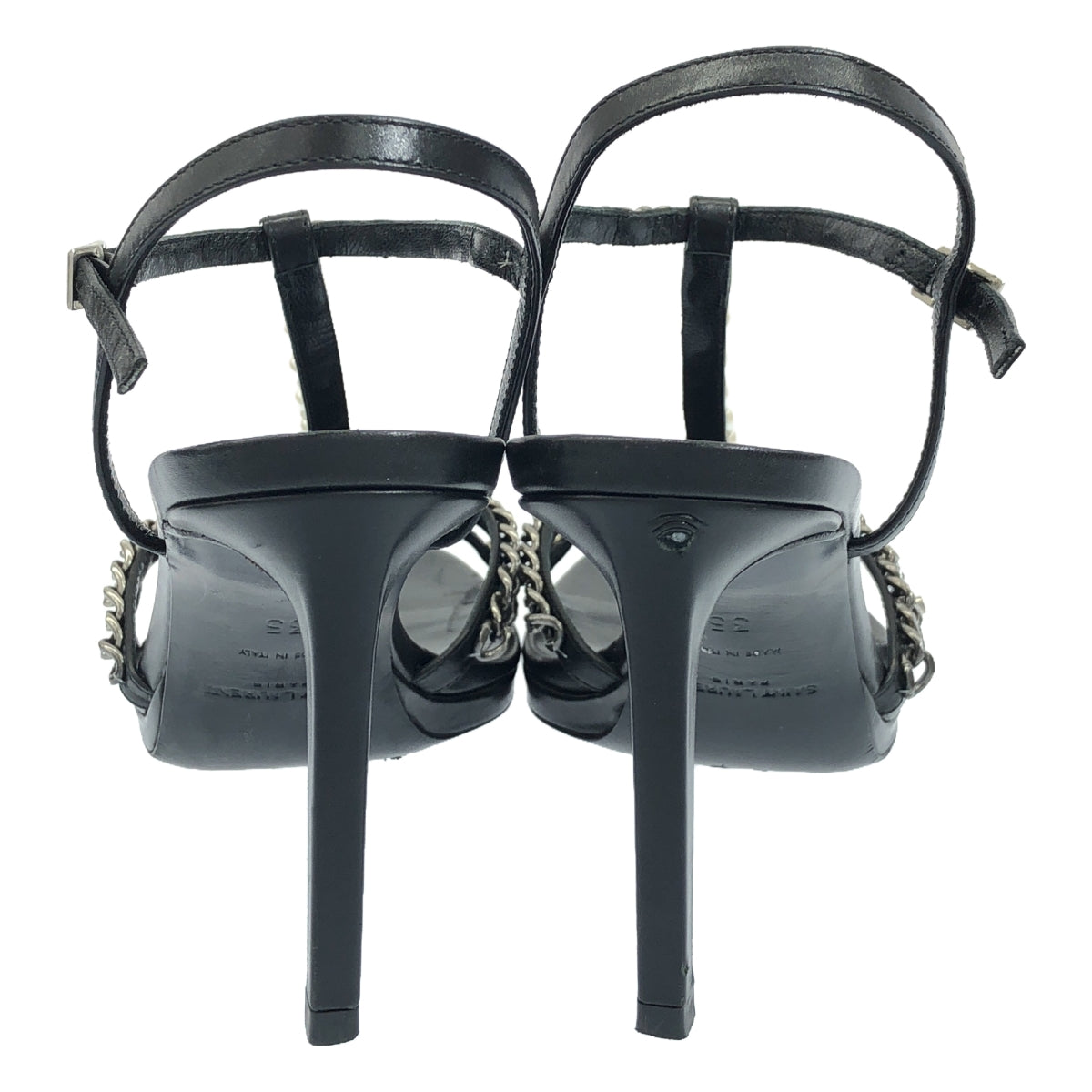 聖羅蘭巴黎 |珍珠鍊帶高跟涼鞋 |尺寸 35 |黑色 |女性的