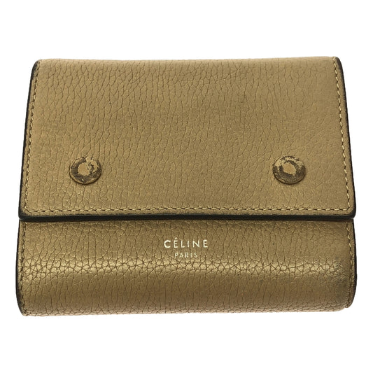 CELINE / セリーヌ | フィービー期 レザー コンパクト ウォレット 財布 |