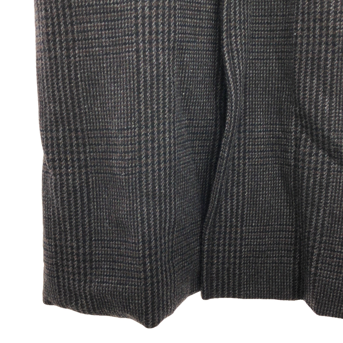 [Good Condition] PONTI | Wool Houndstooth Pattern Padded Belted Balmac Coat | F | Charcoal Gray | Women's