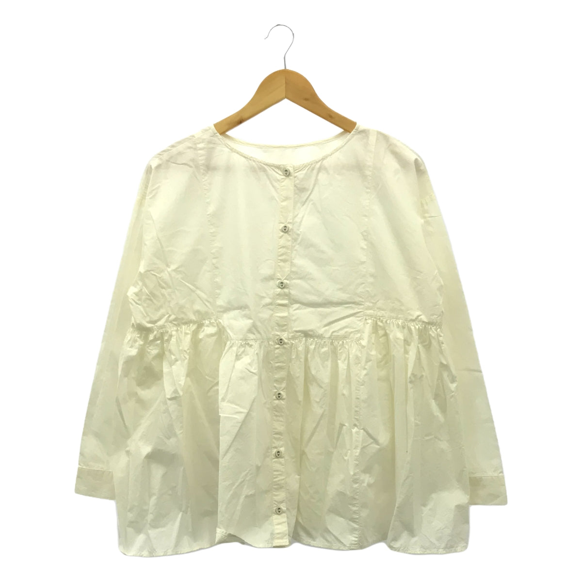 kagure | Cotton Gathered 2WAY Blouse | F | White | Women's