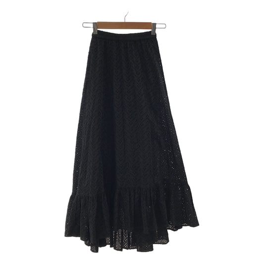 [Beautiful Condition] MARIHA | EYELET Cutwork Lace Beach Skirt | Size 36 | Black | Women's