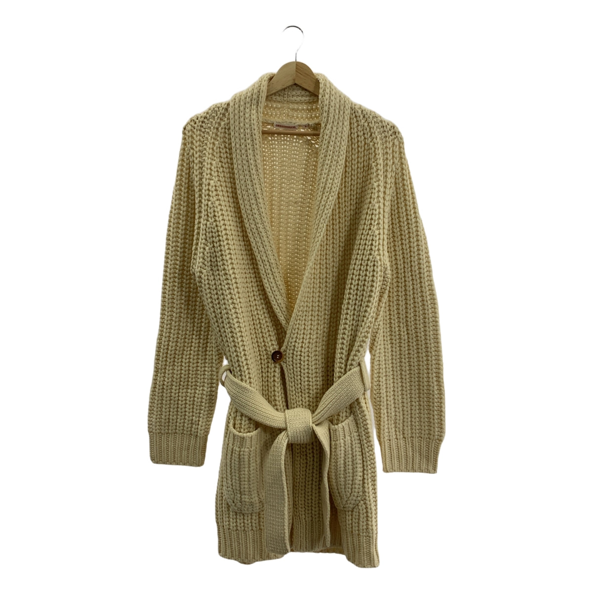 DRESSTERIOR / ドレステリア | ベルテッド ショールカラー ニット カーディガン コーディガン | L | アイボリー | メンズ