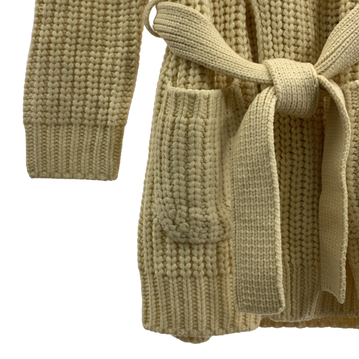 DRESSTERIOR / ドレステリア | ベルテッド ショールカラー ニット カーディガン コーディガン | L | アイボリー | メンズ