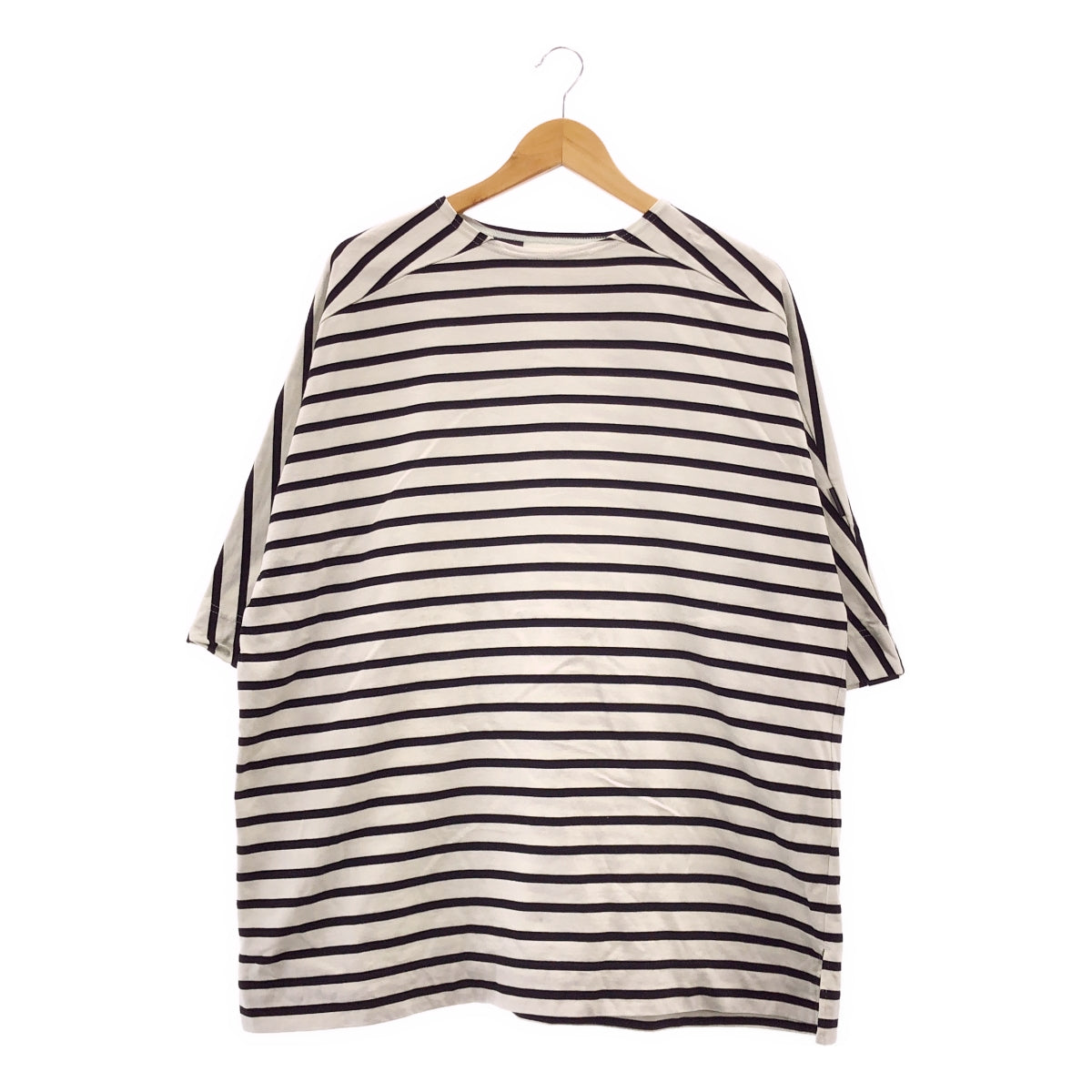 N.HOOLYWOOD / エヌハリウッド | COMPILE BORDER / ボーダー オーバーシルエット スリット Tシャツ カットソー | 38 | メンズ