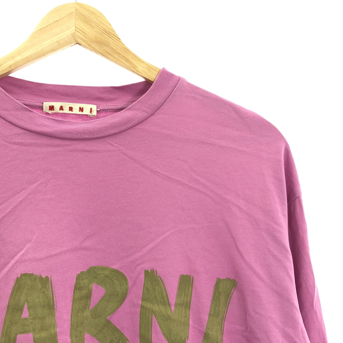 MARNI / マルニ | 2022SS | ロゴプリント 長袖 コットン カットソー | 38 | ピンク | レディース