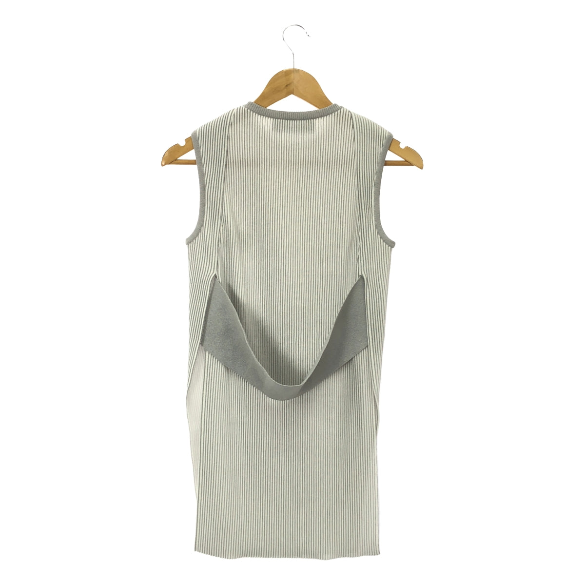 IRENE | Back belt, side slit, sleeveless ribbed knit | 36 | Gray | Women's