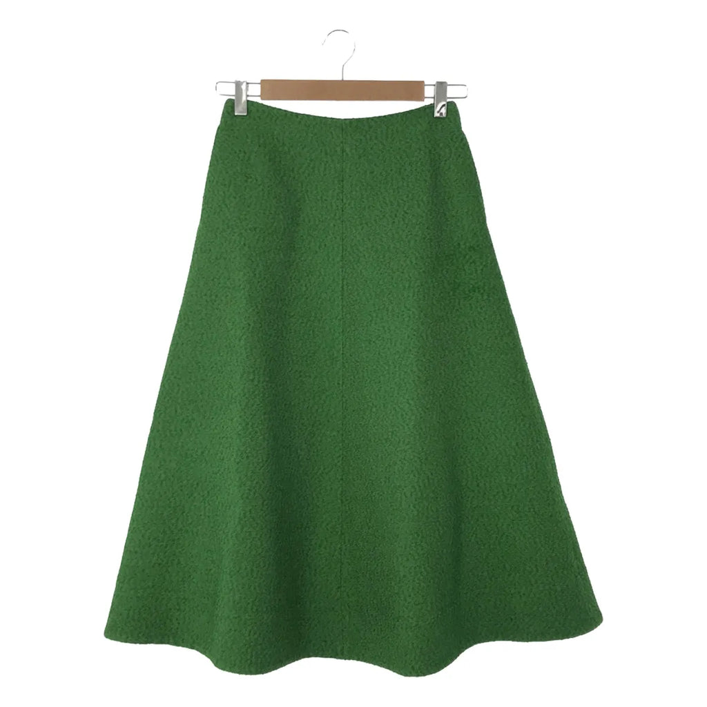 由 iena 鍍金 | 2022秋冬 |粗花呢半喇叭裙 | 36 |綠色 |女性的