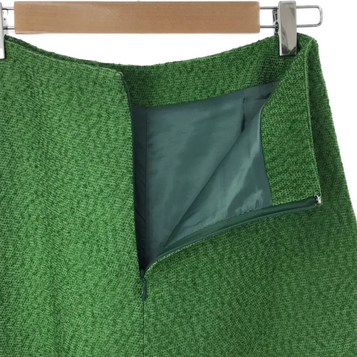 VERMEIL par iena / ヴェルメイユパーイエナ | 2022AW | ツイードセミフレアスカート | 36 | グリーン | レディース