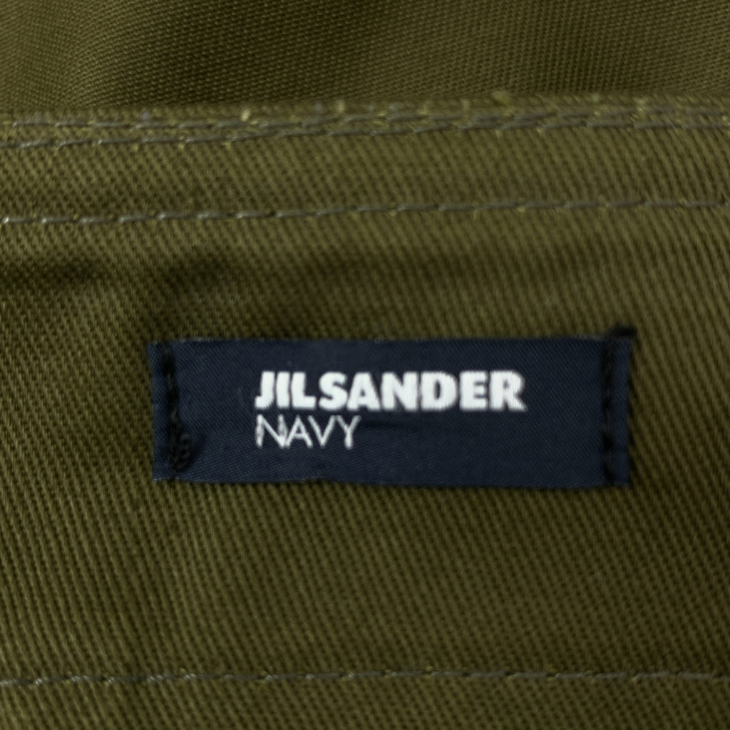 JIL SANDER NAVY / ジルサンダーネイビー | ハイウエスト ワイド チノパンツ | 36 | レディース