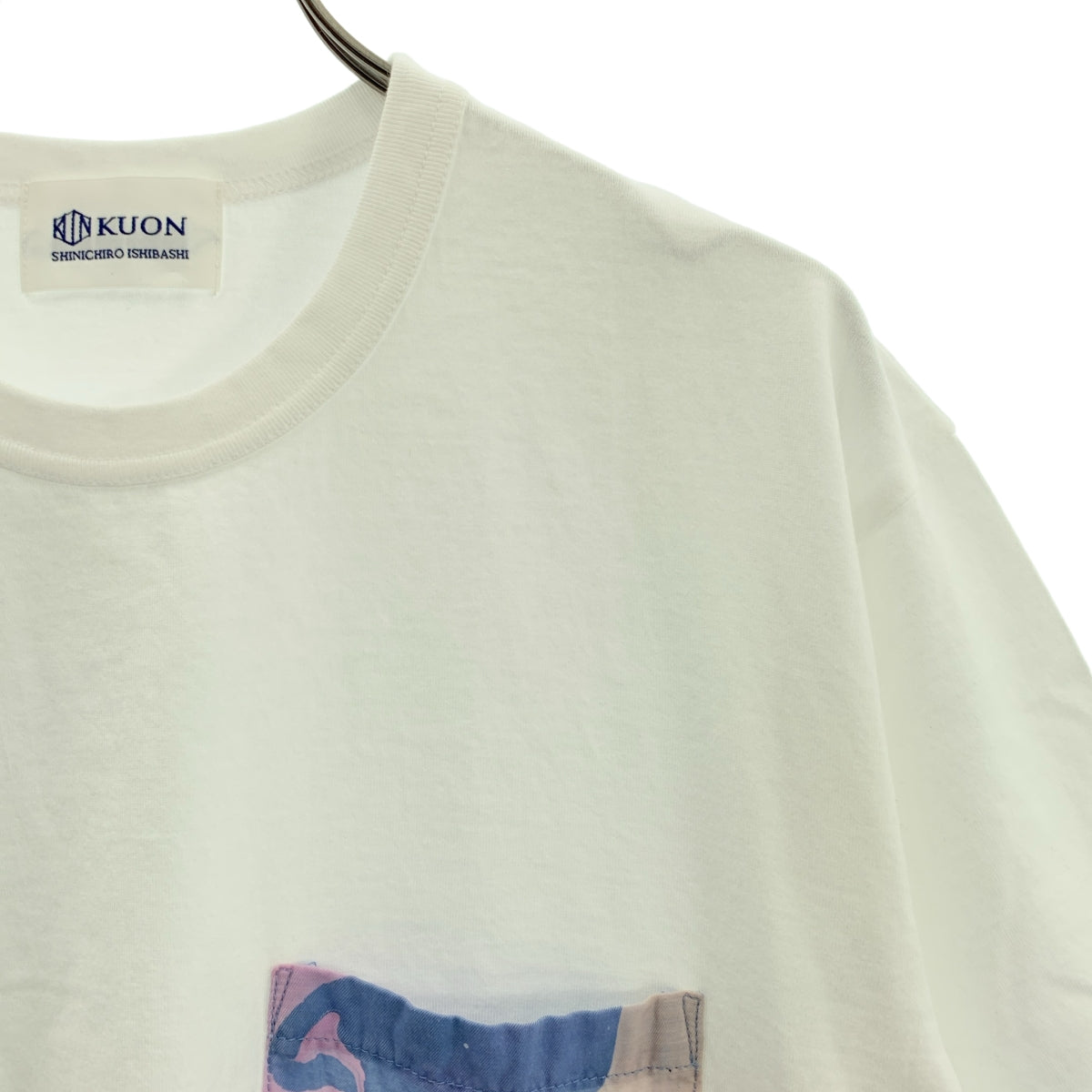【新品】  KUON / クオン | Suminagashi Pocket Tee 墨流し ポケットTシャツ | S | ホワイト | メンズ