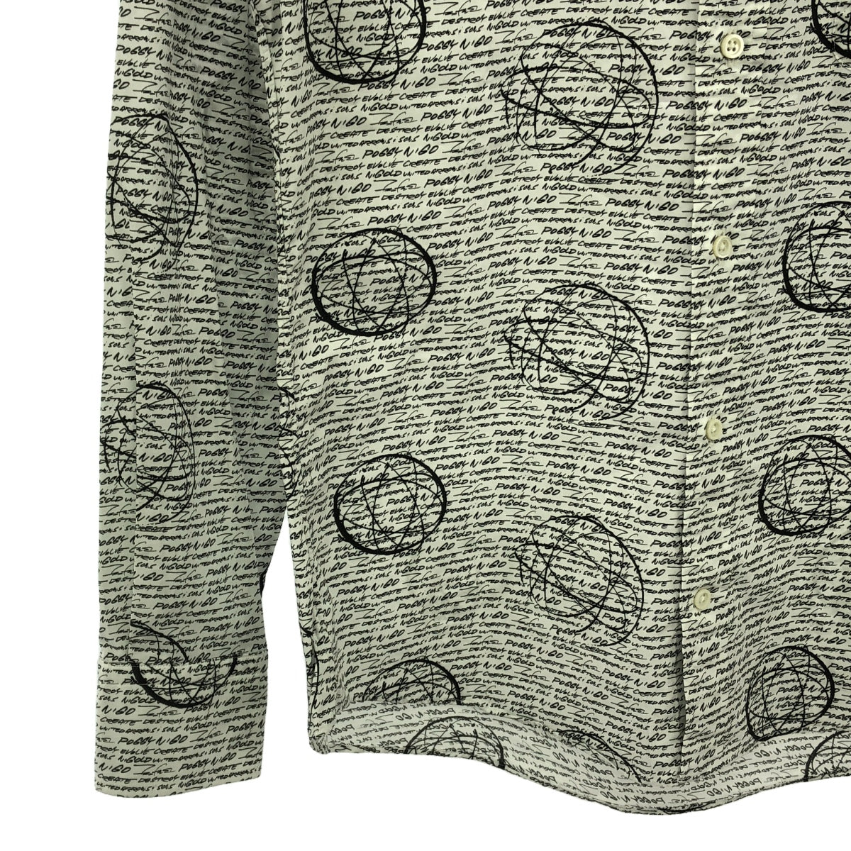NIGOLD by UNITED ARROWS / ニゴールド バイ ユナイテッドアローズ | ×FUTURA BRD BD SHIRT フューチュラ アトミック柄 シャツ | S | ホワイト / ブラック | メンズ