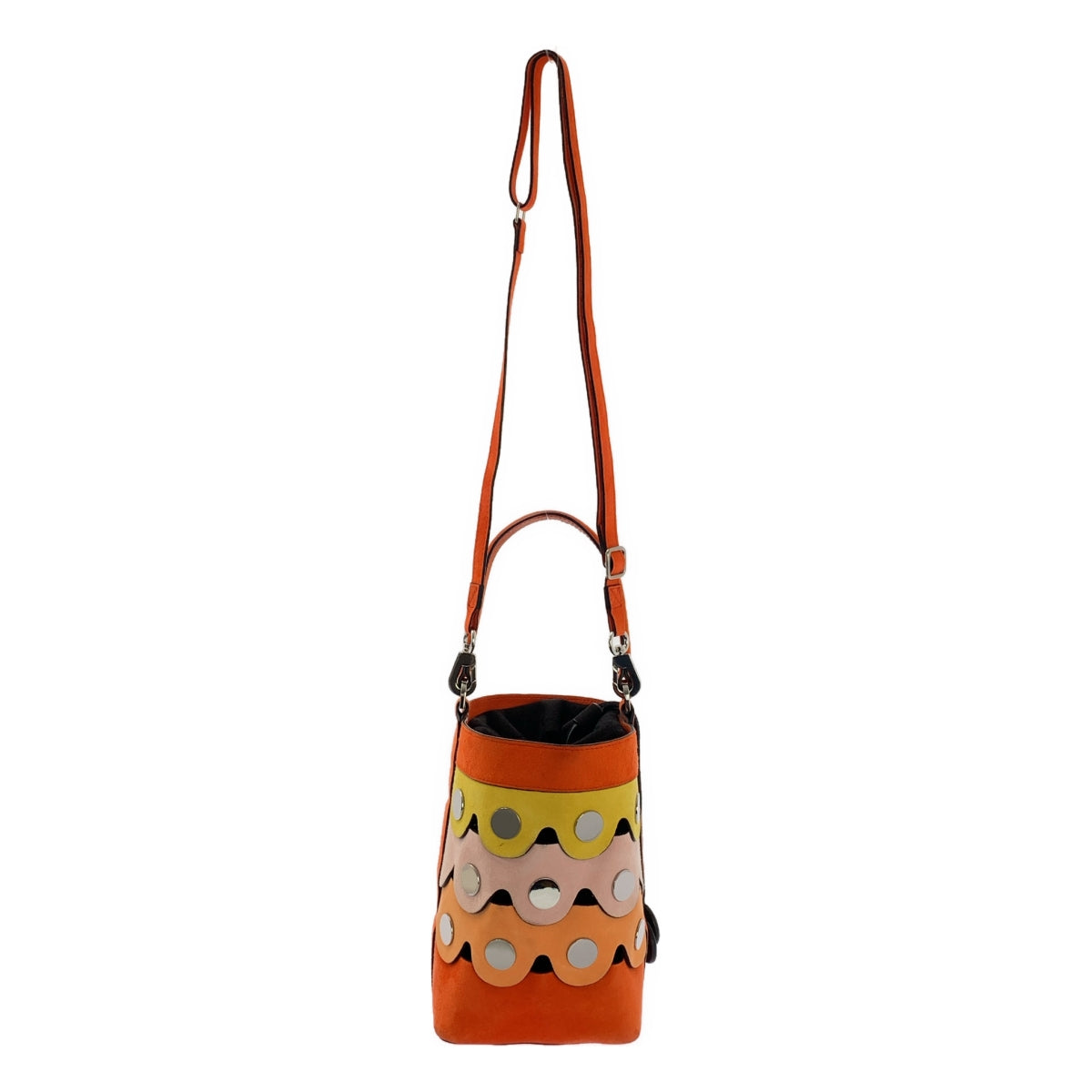 PIERRE HARDY / ピエールアルディ | Penny Bucket Bag / 2way ショルダー付き スエード レザー ペニー バケット ハンドバッグ |