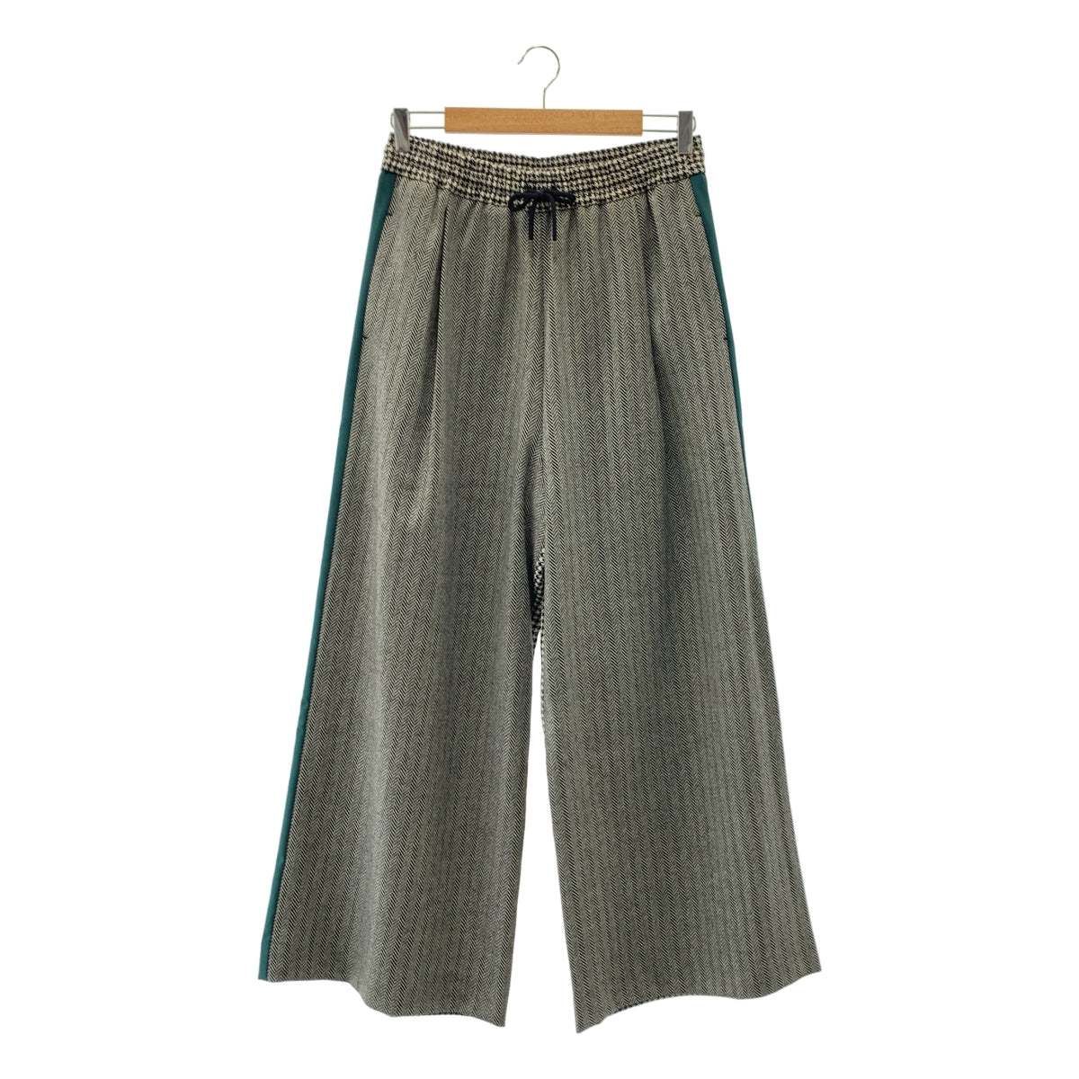 BARNEYS NEWYORK / 버니즈 뉴욕 | 치토리 격자 헤링본 사이드 라인 드로우 스트링 이지 팬츠 | 38 |