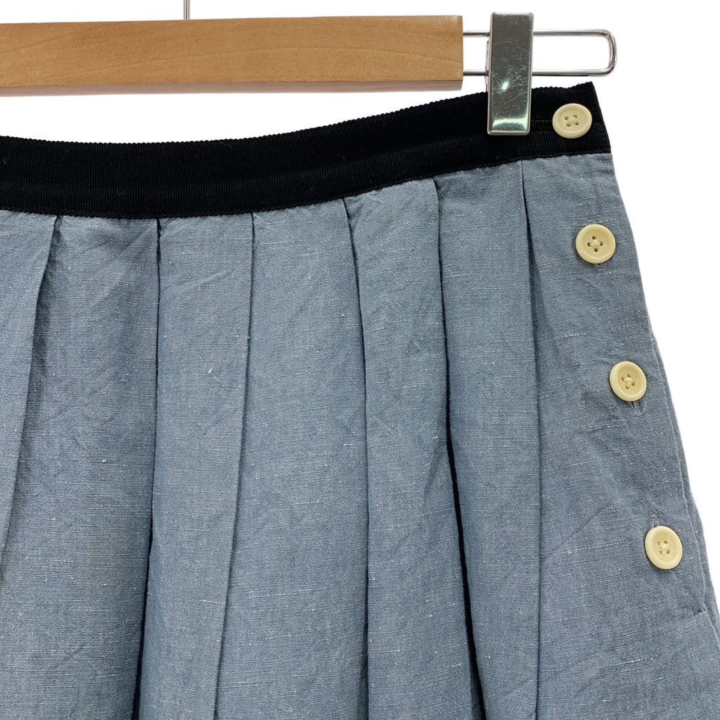 MARGARET HOWELL / 마가렛 하웰 | 린넨 사이드 버튼 주름 치마 | 1 |