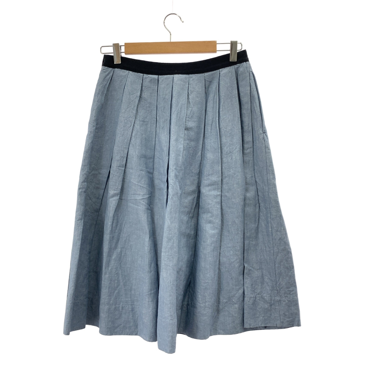 MARGARET HOWELL / マーガレットハウエル | リネン サイドボタン プリーツ スカート | 1 |