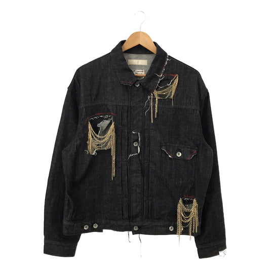 meagratia / Meagratia | 2023SS | Chain G-JKT Chain-decorated denim jacket | 2 | Black | Men's