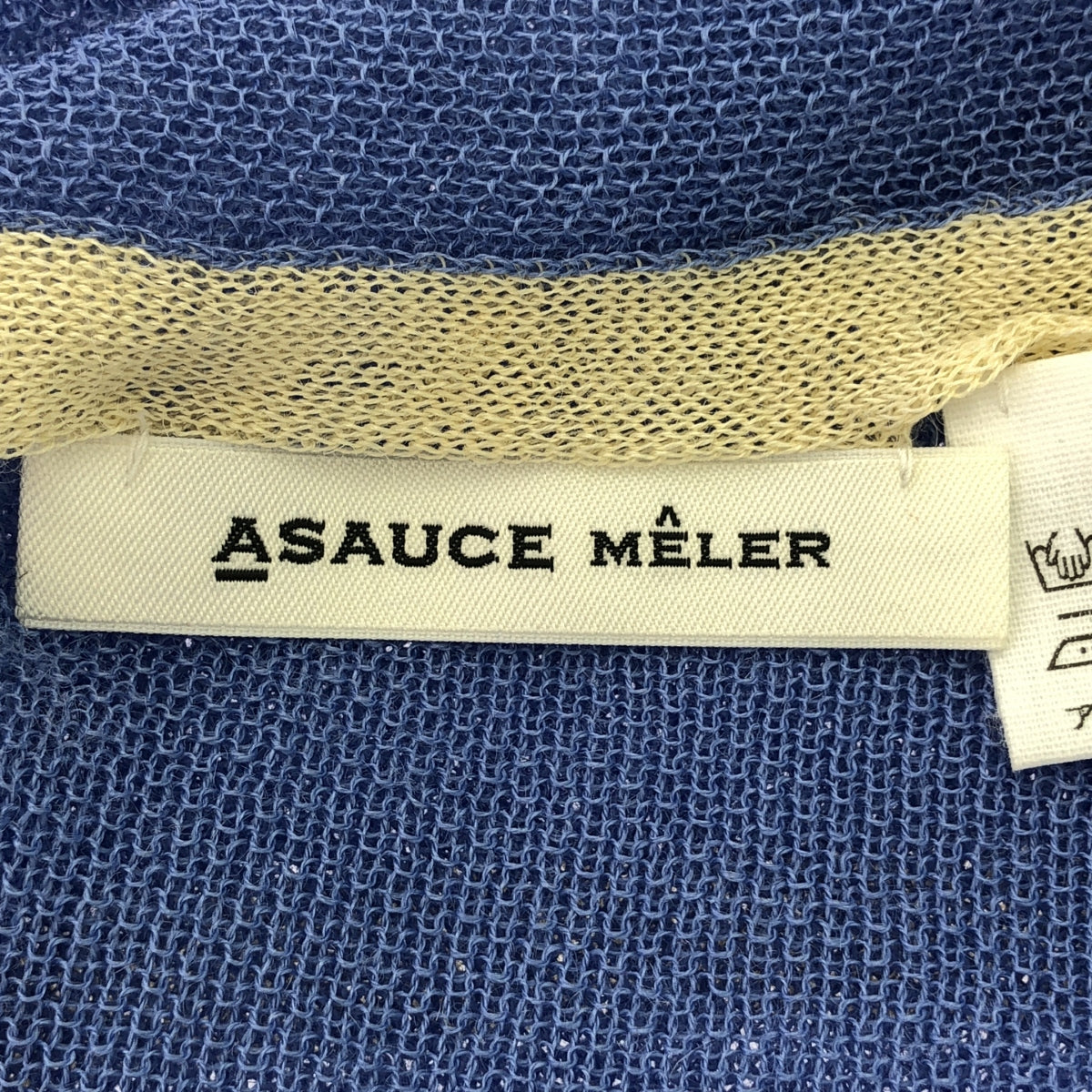 ASAUCE MELER / アソース メレ | ラミー バイカラーストール | ブルー/オフホワイト