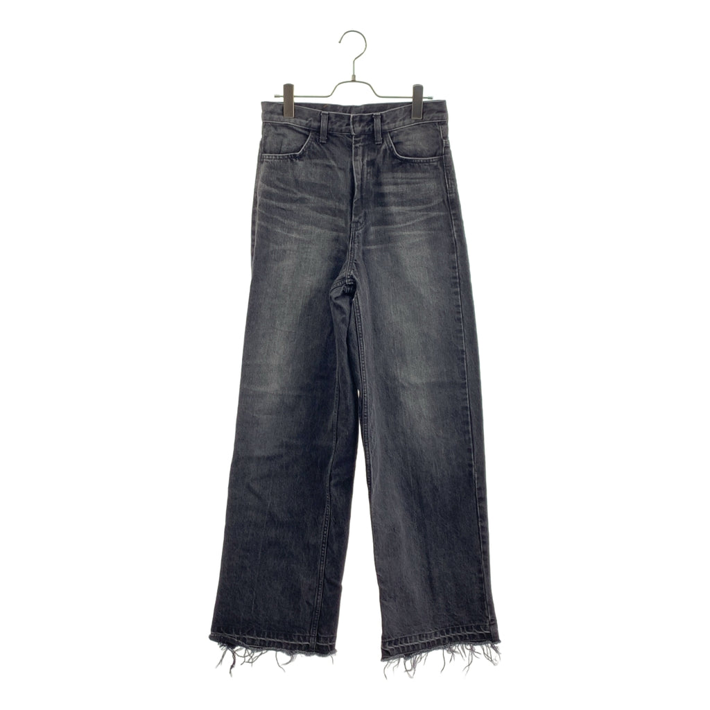 TOGA / トーガ | TOO / Wide denim pants カットオフ デニム パンツ | XS | ブラック | レディース