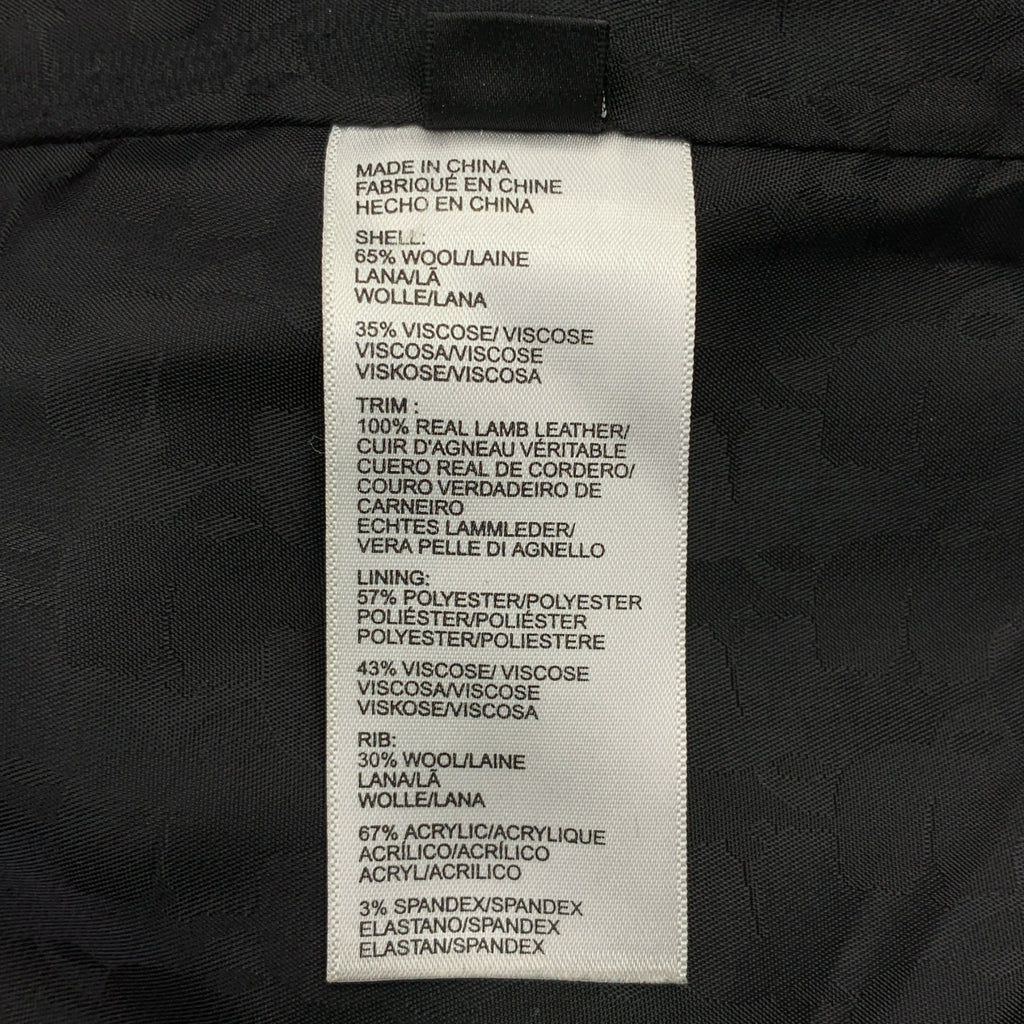 KARL LAGERFELD / カールラガーフェルド | ウール レザー 切替 フーデット コート | 38 | ブラック | レディース