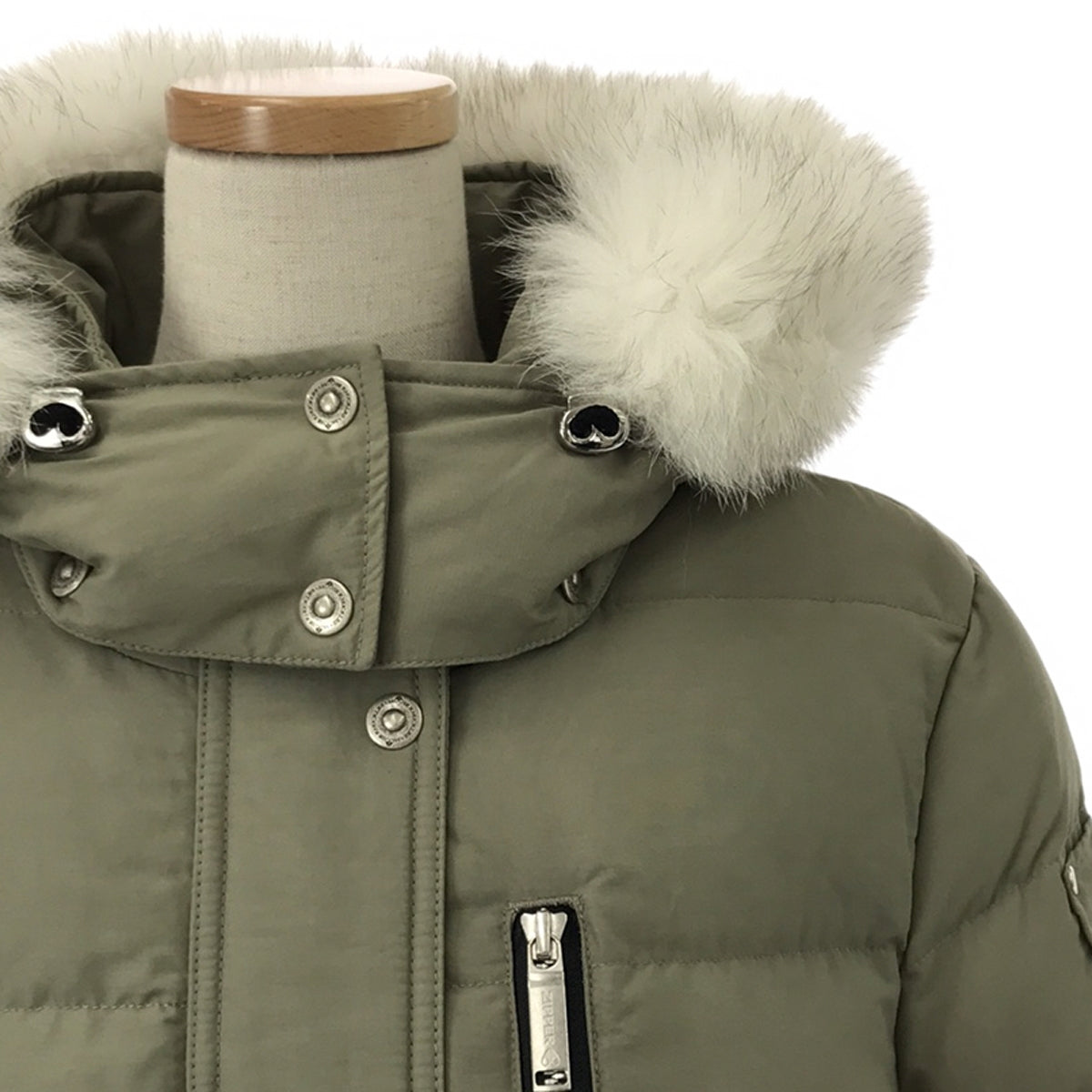 MOOSE KNUCKLES | Down coat with fox fur hood | L | Khaki | Women's