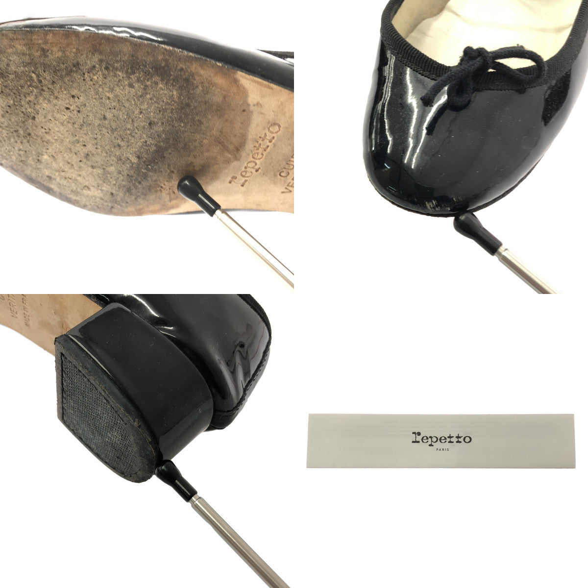 Repetto | 漆皮緞帶高跟芭蕾平底鞋 | 35碼 | 女款
