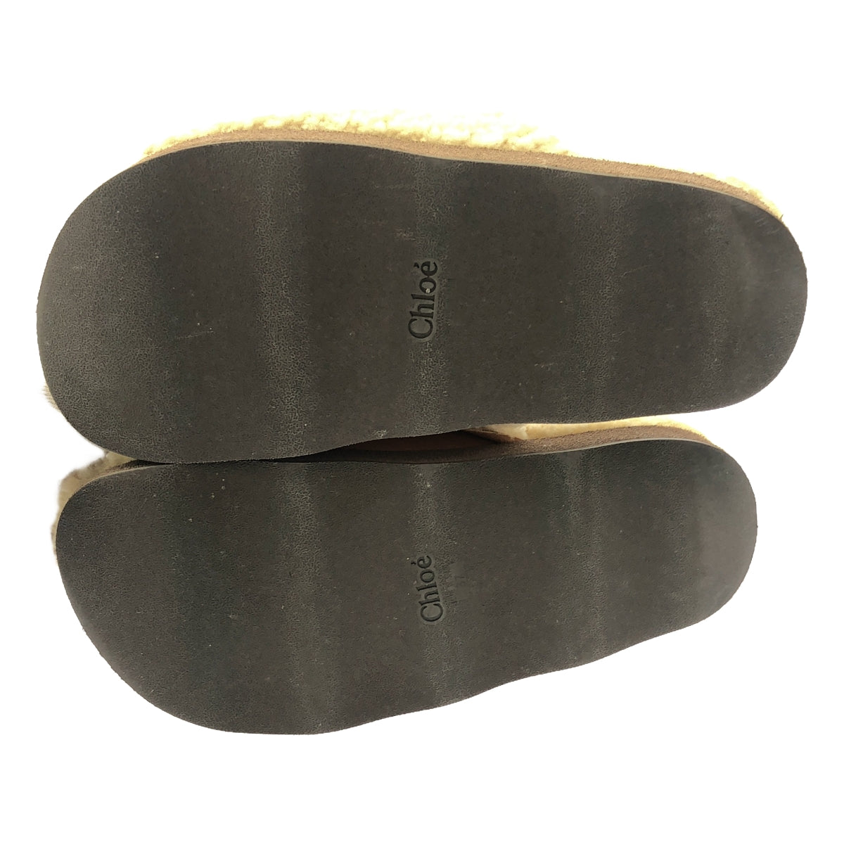 Chloe / クロエ | WAVY SLIDES ムートン レザー サンダル | 37 | ブラウン/ベージュ | レディース