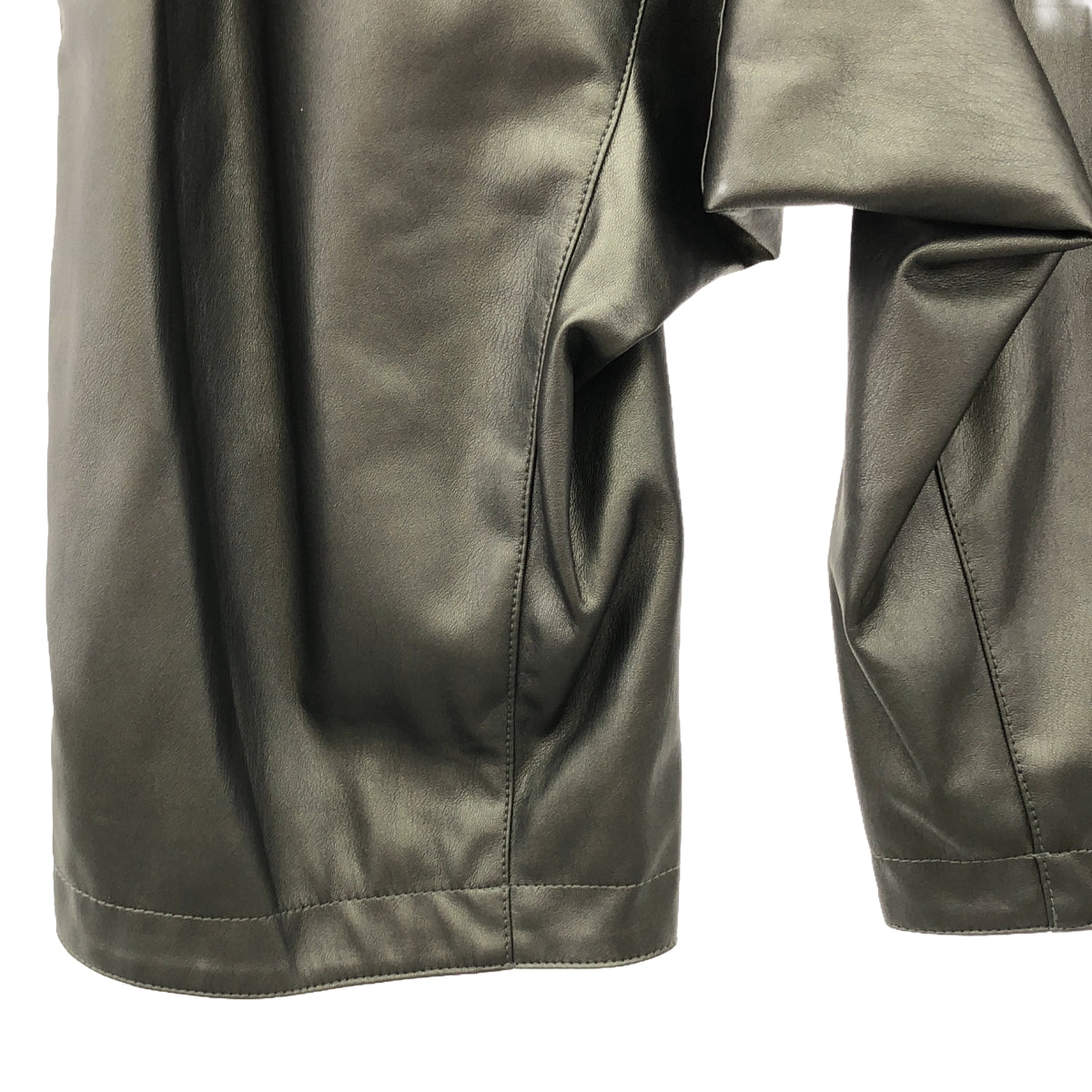 [New] prasthana / Prasthana | royal leather passive hang pants / pants | M | Charcoal gray | Men's