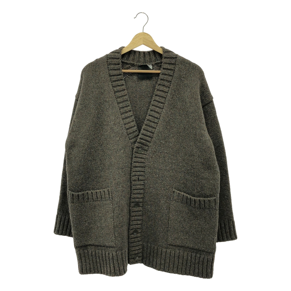 ATON | Wool long cardigan | 02 | Brown | Women's