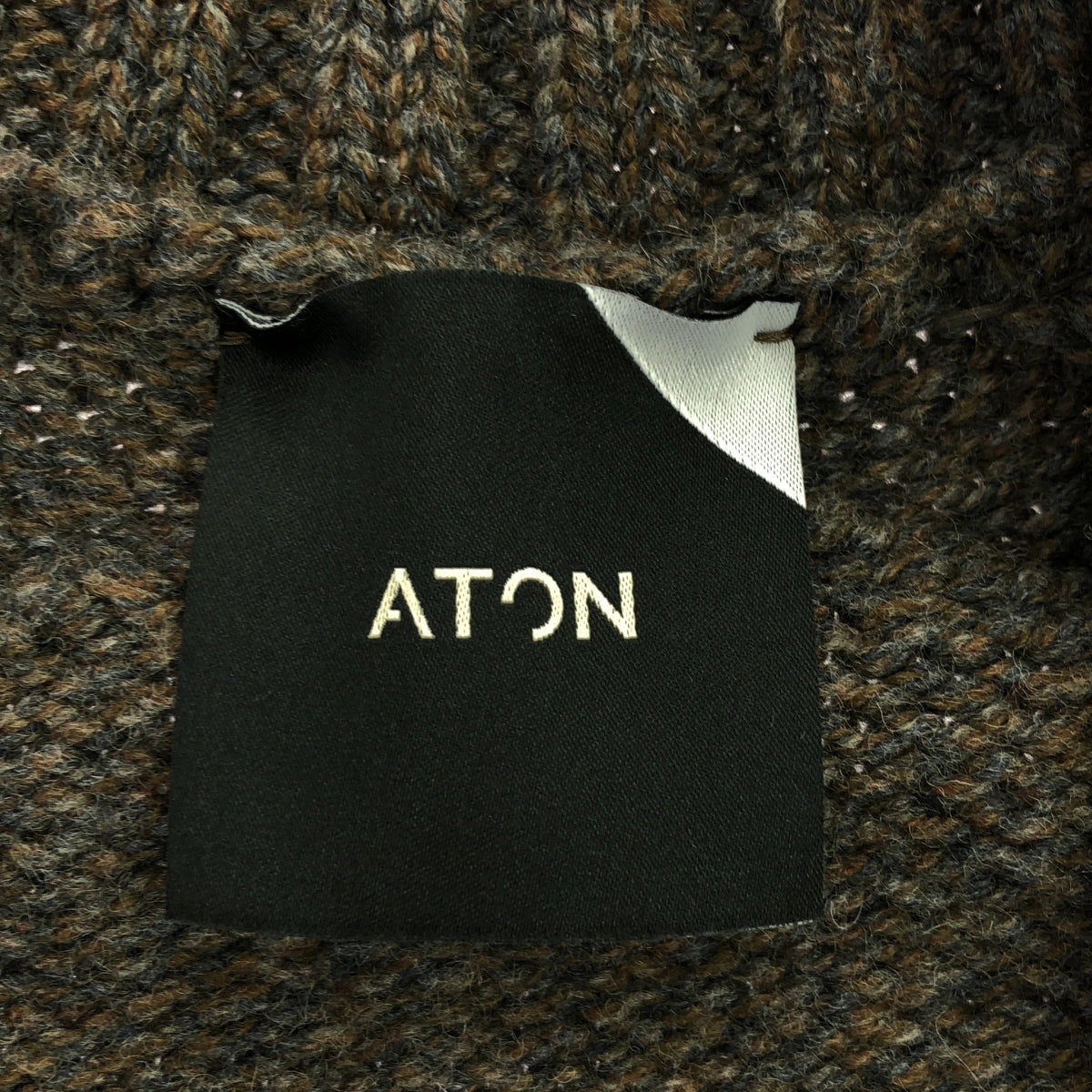 ATON | Wool long cardigan | 02 | Brown | Women's