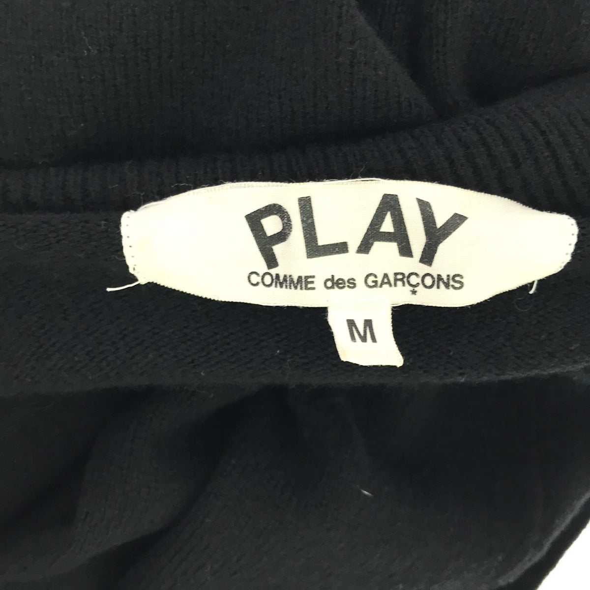 PLAY COMME des GARCONS | AD2007 | Heart logo patch wool turtleneck knit | M | Black | Women's