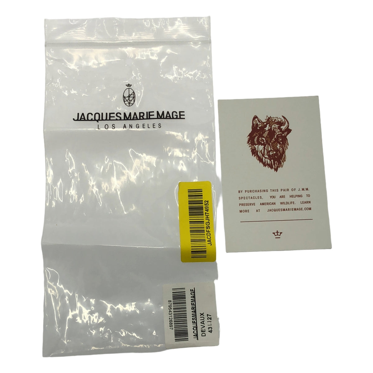 [品相良好] JACQUES MARIE MAGE | DEVAUX 醋酸纖維電視切割惠靈頓太陽眼鏡 | 43□27 | 黑色/灰色 | 男士