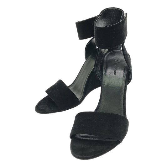 CELINE | Phoebe Suede Leather Strap Sandals | 36 1/2 | Black | Women's