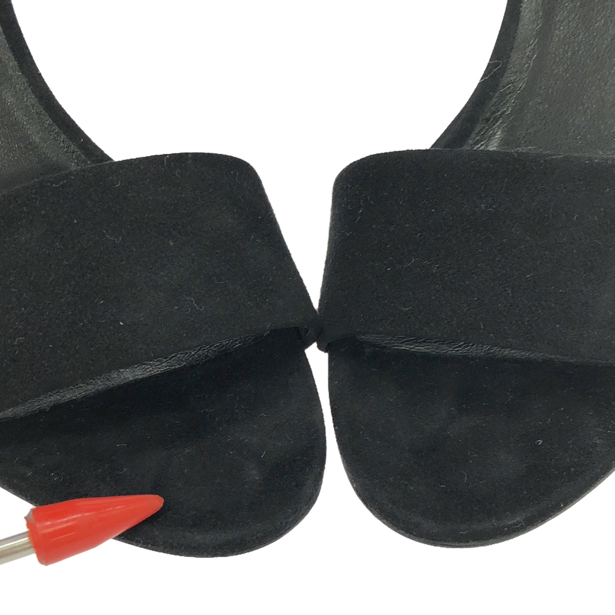 CELINE / セリーヌ | フィービー期 スエード レザー ストラップ サンダル | 36 1/2 | ブラック | レディース