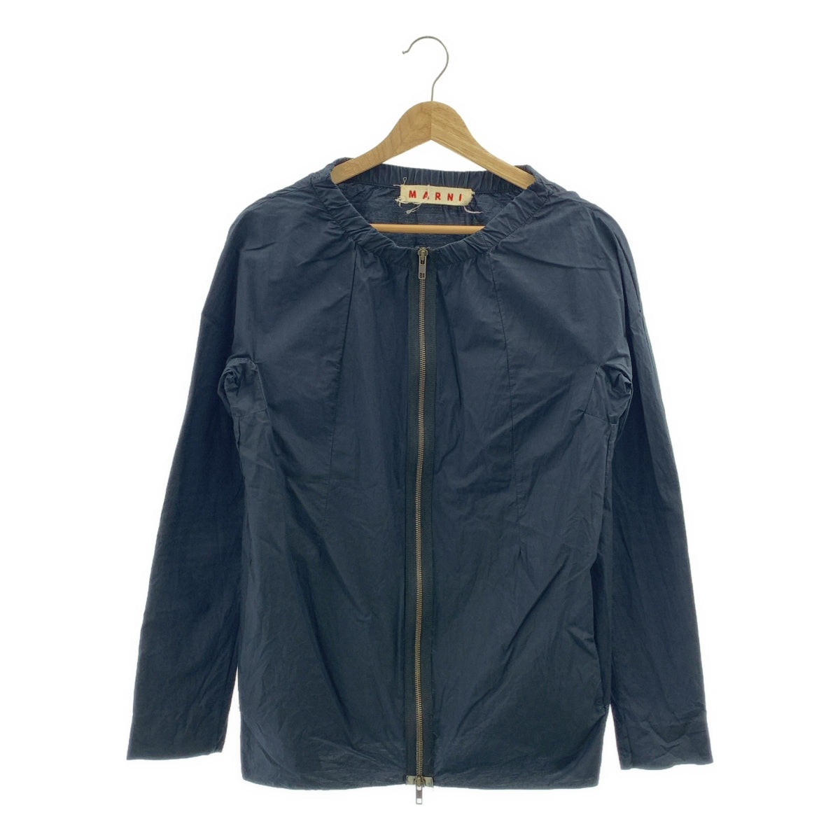 MARNI / マルニ | コットン ノーカラー ジップアップ ジャケット | 38 | レディース