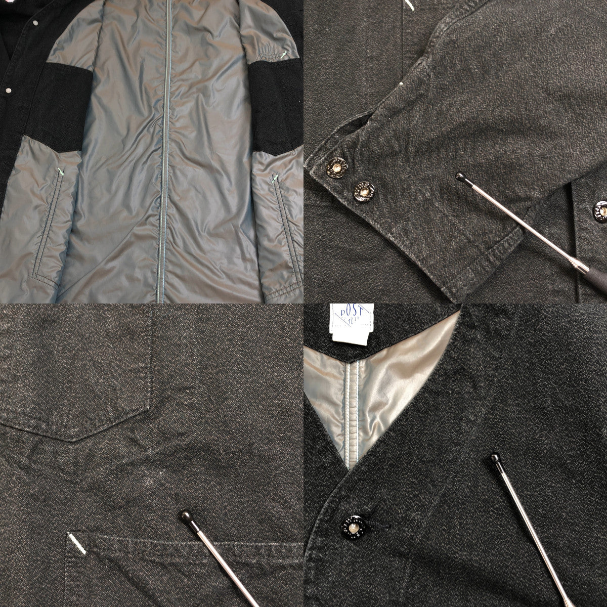 POST O'ALLS / ポストオーバーオールズ | #3111DV-CC De Luxe Railroader 2 DV : cotton covert w/taffeta lining / カバーオール ジャケット / 総裏地 | L | charcoal | メンズ