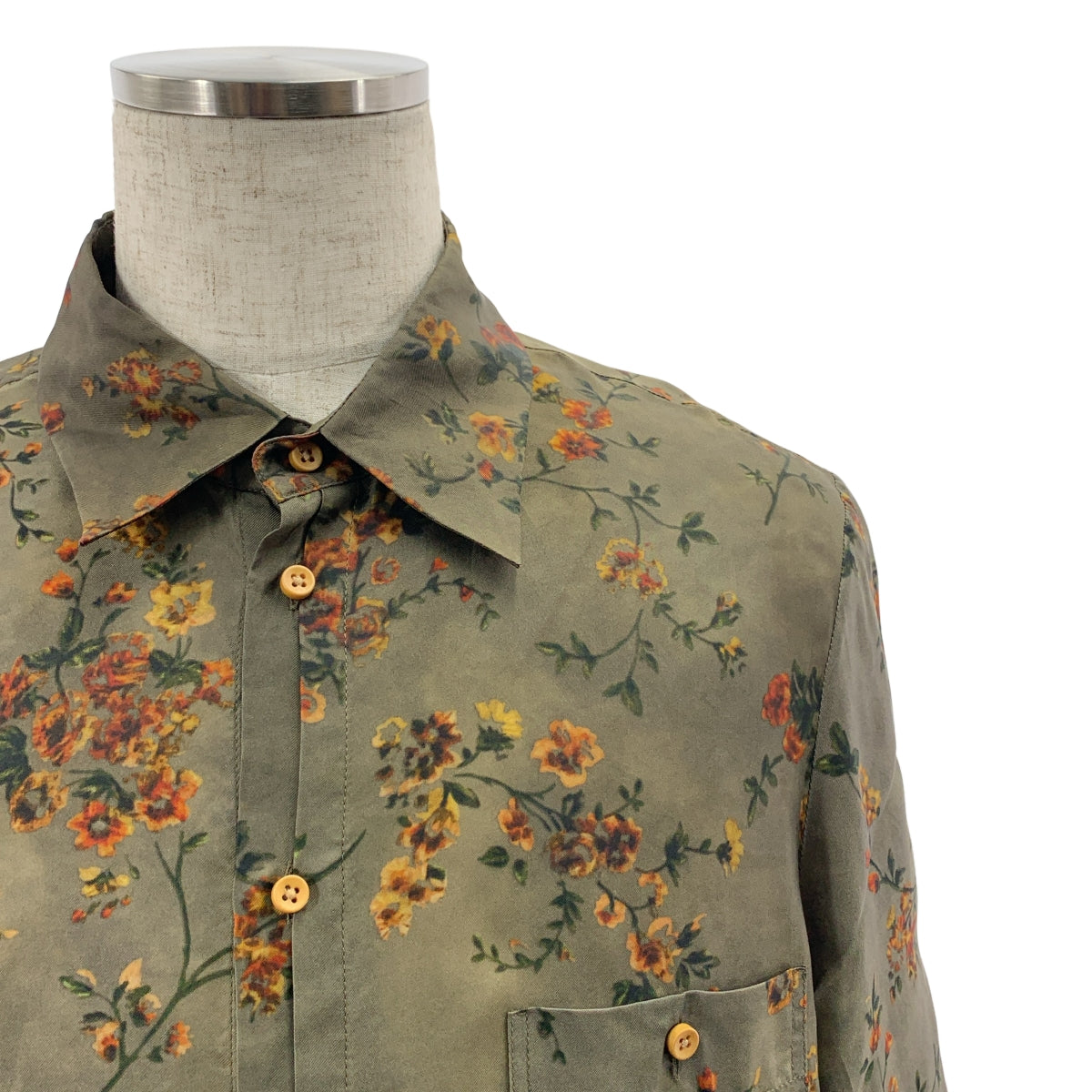 【美品】  UMA WANG / ユマワン | ビスコース レーヨン 総柄 オーバーシルエット シャツ | S | グレー系 | メンズ