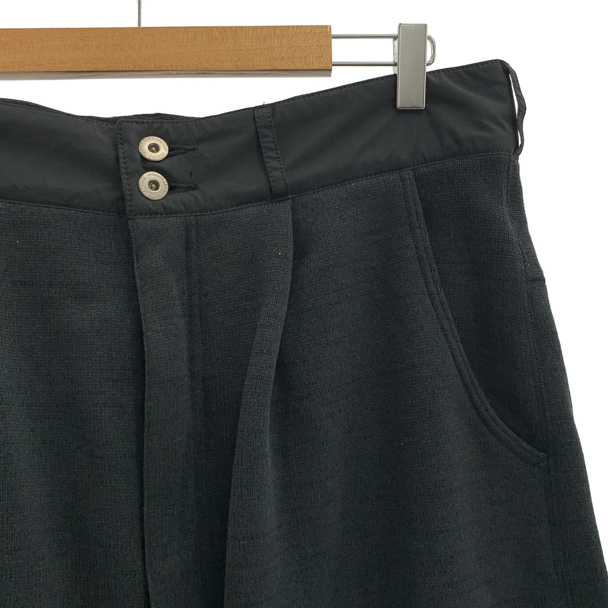 [如新] COMME des GARÇONS HOMME | 2021 秋冬 | POLARTEC 褶邊寬褲 | L 號 |黑色|男士