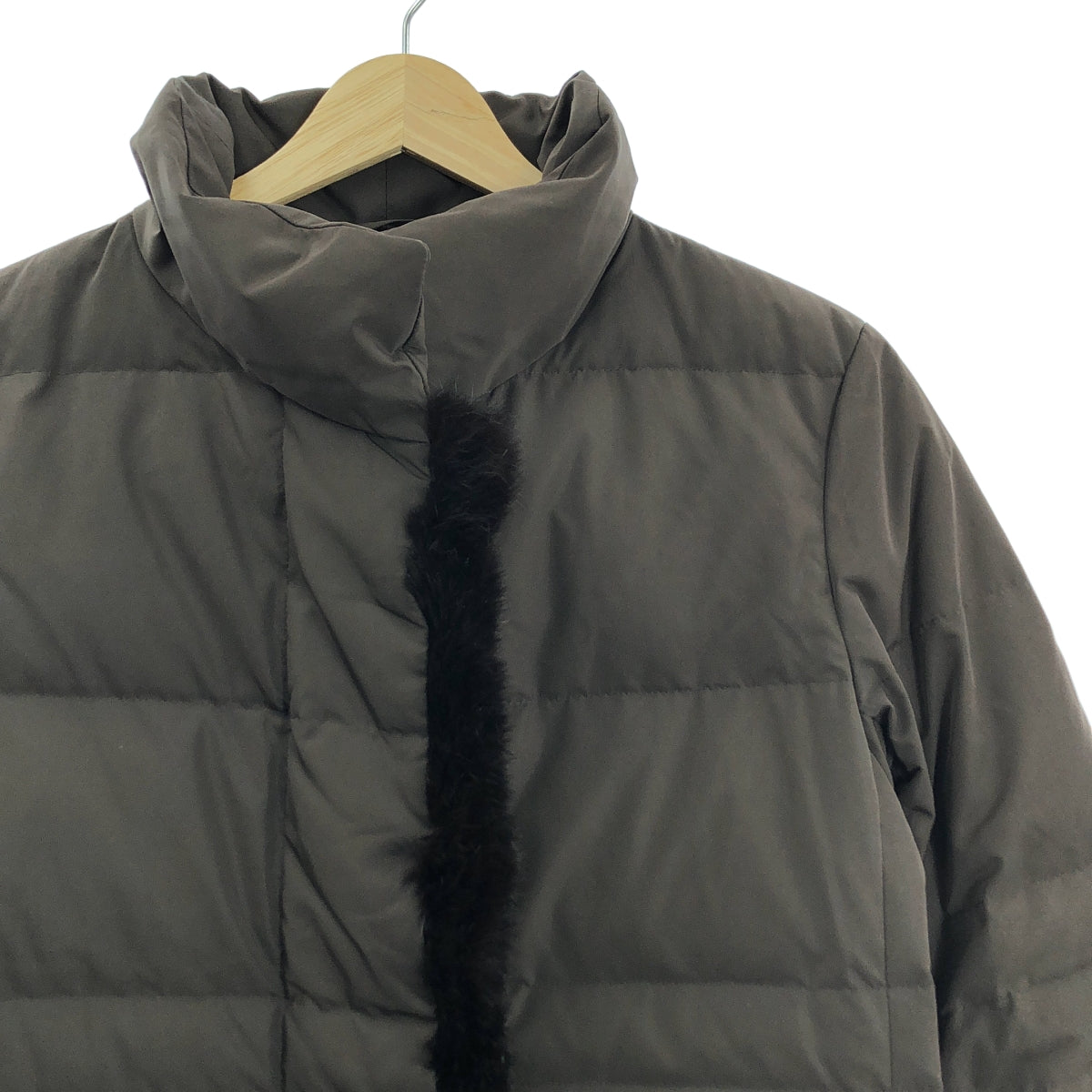 BURBERRY LONDON / バーバリーロンドン | ノバチェック ファー ダウンジャケット | 38 | ダークブラウン | レディース