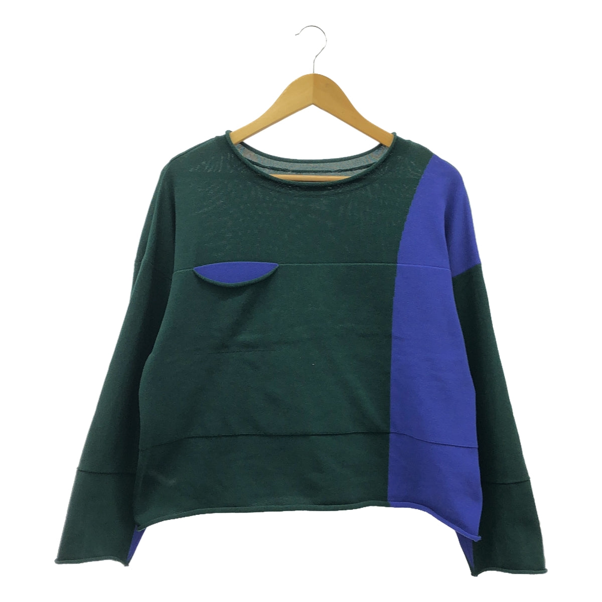 PLEATS PLEASE ISSEY MIYAKE | POCKET KNIT Bicolor Knit | 3 | Green/Purple | Women's