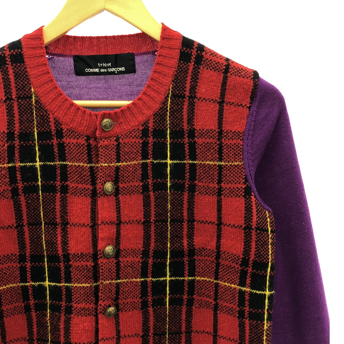 tricot COMME des GARCONS | 2011AW | Tartan check crew neck cardigan |