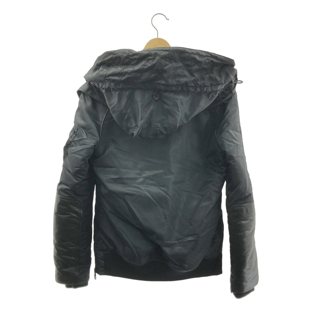 Moonage Devilment | 超大款牛皮軍裝飛行外套/連帽衫 | 44碼 | 黑色 | 男款