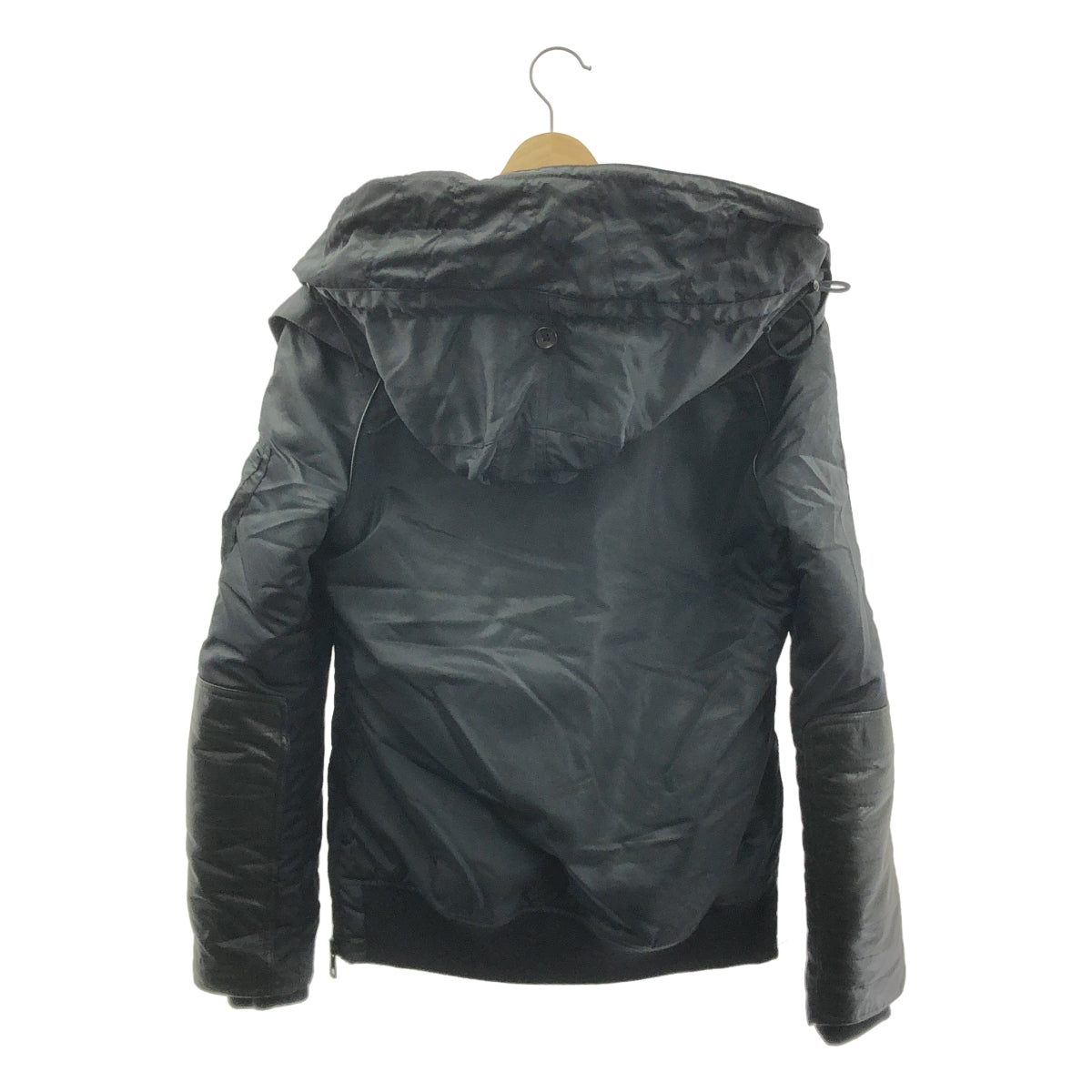 Moonage Devilment / ムーンエイジデビルメント | 牛革 カウレザー 切替 オーバーシルエット ミリタリー フライト ジャケット フーディ | 44 | メンズ