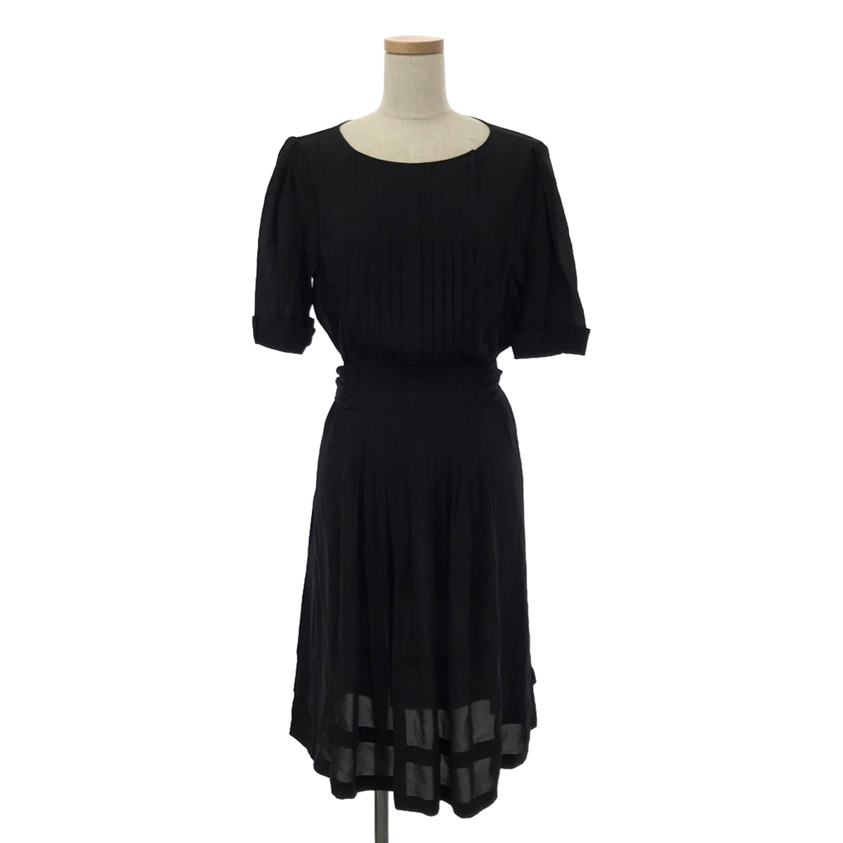 BALENCIAGA | 100% silk / Silk pintuck dress | 36 | Black | Women's