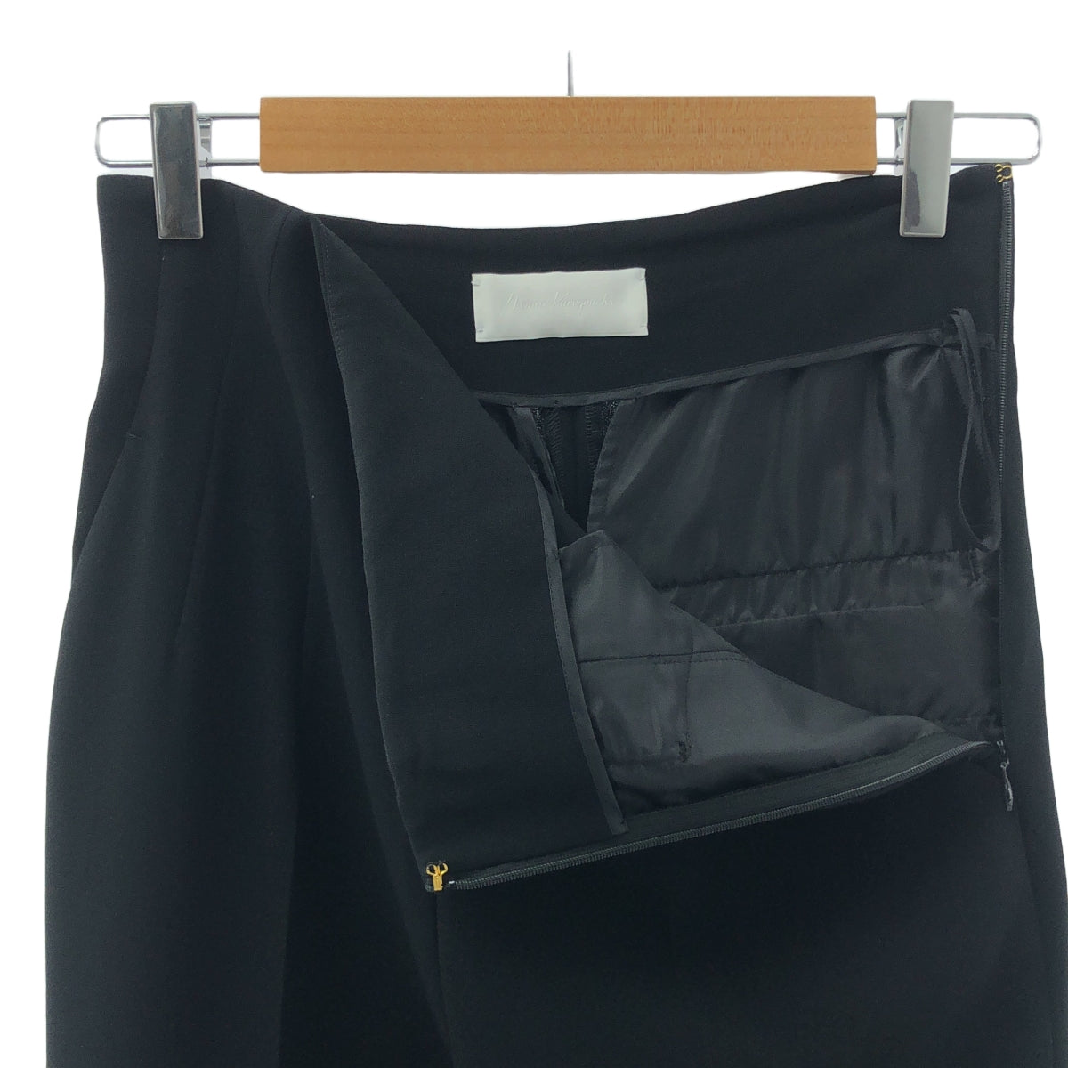 【美品】  Mame Kurogouchi / マメクロゴウチ | 2022SS | High Waisted Center Creased Trousers ハイウエスト センタークリースト パンツ | 1 | ブラック | レディース