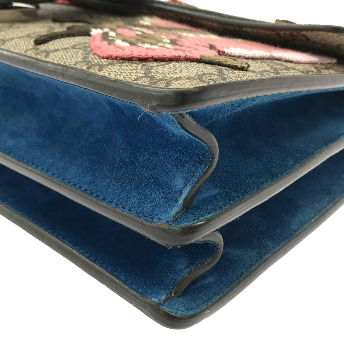 GUCCI / 구찌 | 403348 디오뉴소스 GG스프림 PVC×스웨이드 자수 체인 숄더백 | 베이지 × 멀티 컬러 | 여성