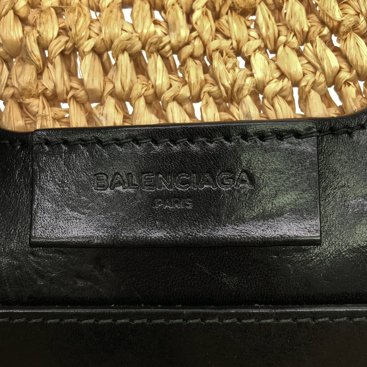 BALENCIAGA / バレンシアガ | パニエ レザー 切替 ハンド トート カゴバッグ / ミラー付き |