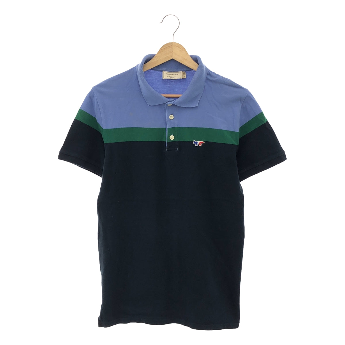 MAISON KITSUNE | Fox logo patch, pique short-sleeved polo shirt | M | Men's